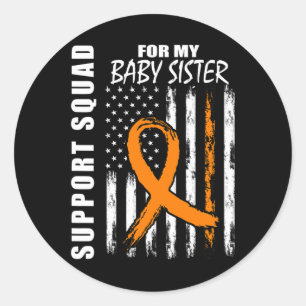 For My Baby Sister Leukaemia Warrior Awareness Classic Round Sticker