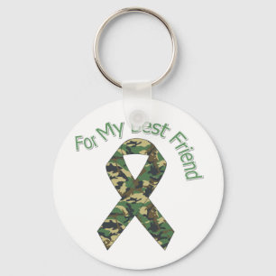 For My Best Friend Military  Ribbon Keychain