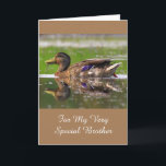 For My Brother Mallard Birthday Card<br><div class="desc">Lovely nature photo of a male mallard enjoying the afternoon sun. Nice card for the brother who loves nature and the outdoors. Photo ©Christine Greenspan</div>