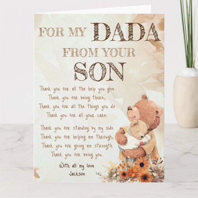 For My Dada Father's Day Greeting Card (Front)