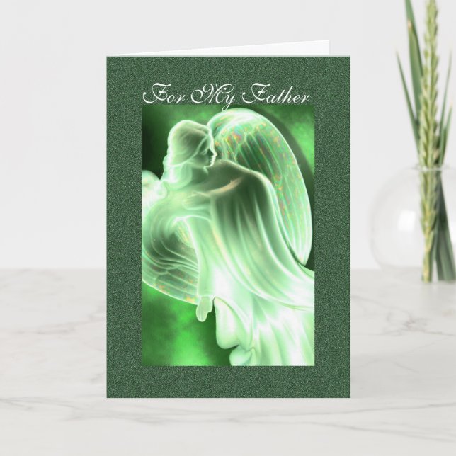 For My Father - Angel Greeting Card (Front)