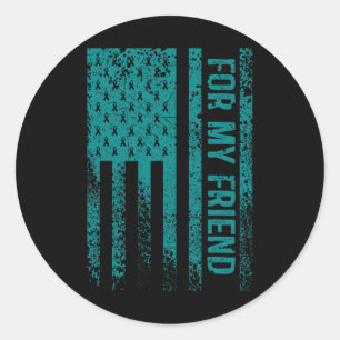 For My Friend Polycystic Kidney Disease Awareness Classic Round Sticker