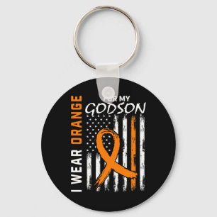 For My Godson Leukaemia Cancer Awareness American Keychain