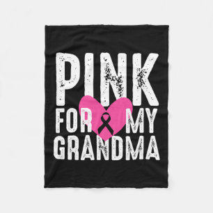 For My Grandma Breast Cancer Awareness Family Fleece Blanket