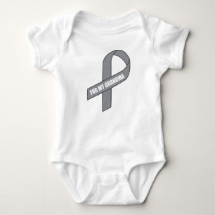 For My Grandma (Grey / Silver Awareness Ribbon) Baby Bodysuit