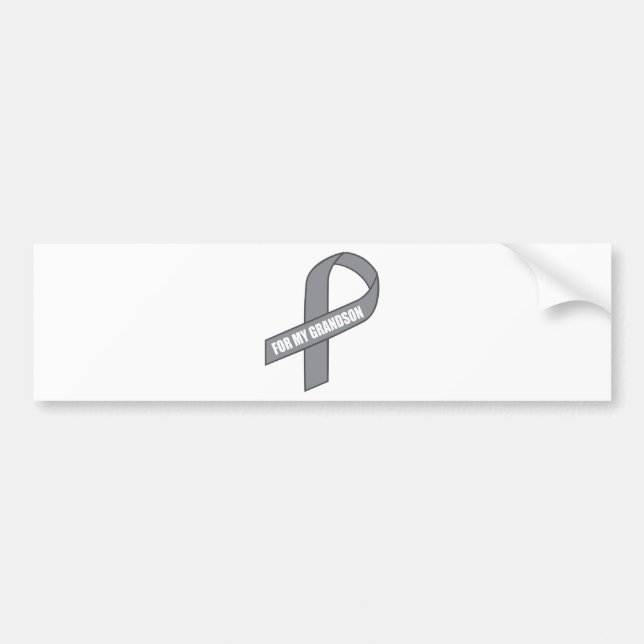 For My Grandson (Grey / Silver Awareness) Bumper Sticker (Front)