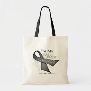 For My Hero I Wear a Ribbon Brain Cancer Tote Bag