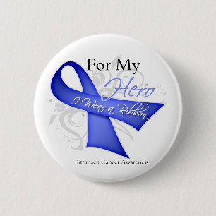 For My Hero I Wear a Ribbon Stomach Cancer 2 Inch Round Button