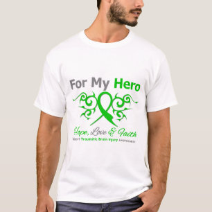 For My Hero Tribal Ribbon Traumatic Brain Injury T-Shirt