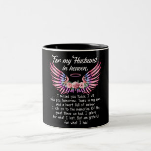 For My Husband In Heaven/Bereavement Two-Tone Coff Coffee Mug