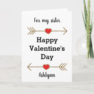 For My Sister Happy Valentine's Day Card