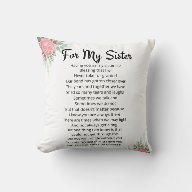 For My Sister Pillow  (Front)