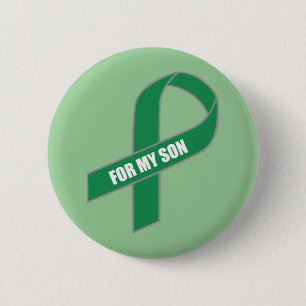 For My Son (Green Ribbon) 2 Inch Round Button