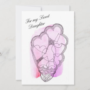 For My Sweet Daughter Valentine Flat Holiday Card