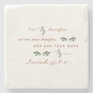 For My Ways are not your Ways Scripture Foliage Stone Coaster