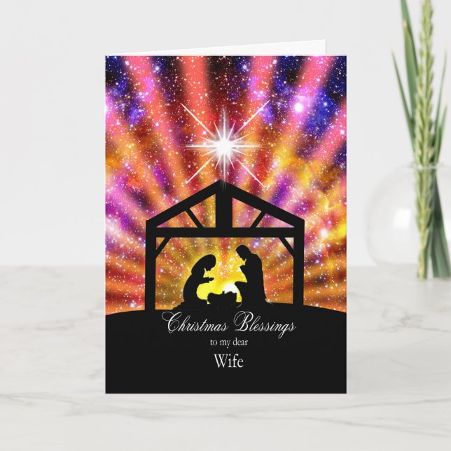 For my wife, sunset Christmas Holiday Card (Front)