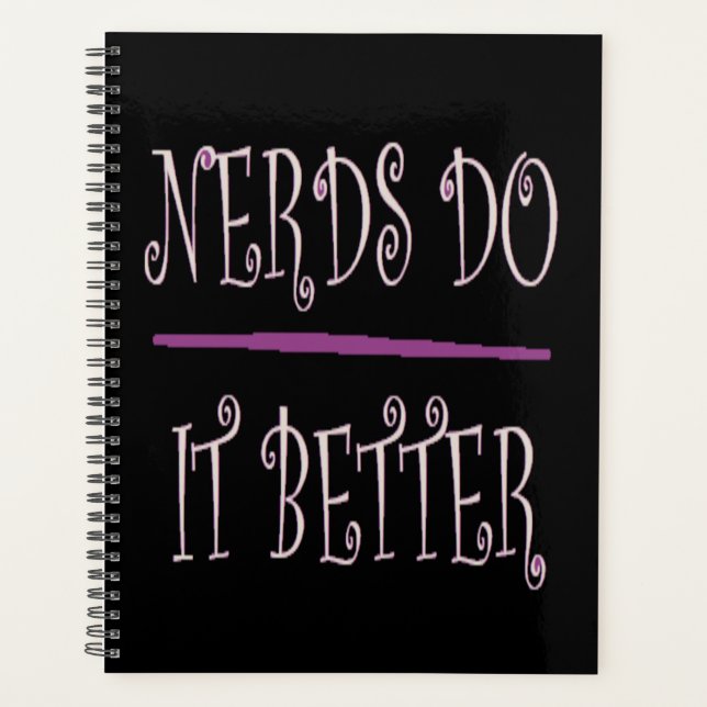for Nerds black with fancy text Planner (Front)