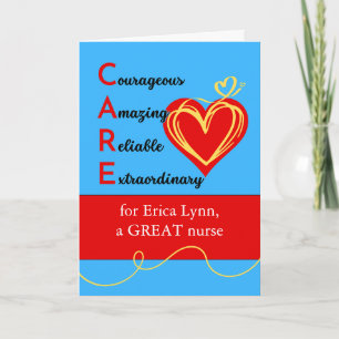 For Nurse Nurses Day with CARE and Heart Card