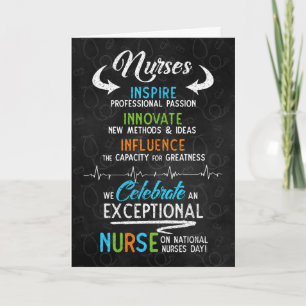 for Nurse on National Nurses Day Chalkboard Theme Card