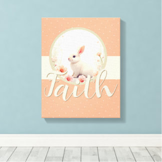 For Nursery Creamy White Bunny Canvas Print