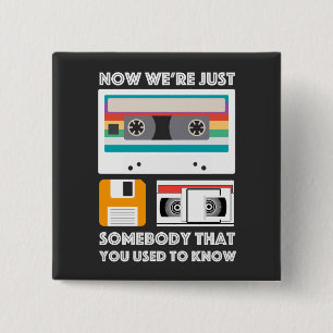 For Old School Tech Gadget Lovers - VHS, Cassette 2 Inch Square Button