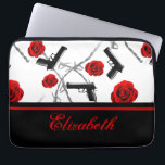 For Passionate Women Laptop Sleeve<br><div class="desc">This laptop sleeve is for passionate women who feel things deeply! The design features roses,  guns and barbed wire. Love is war!</div>