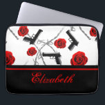 For Passionate Women Laptop Sleeve<br><div class="desc">This laptop sleeve is for passionate women who feel things deeply! The design features roses,  guns and barbed wire. Love is war!</div>