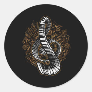 For Pianist Piano Classic Round Sticker