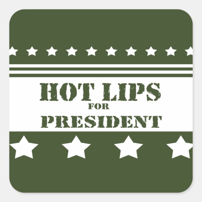For President Hot Lips Square Sticker (Front)