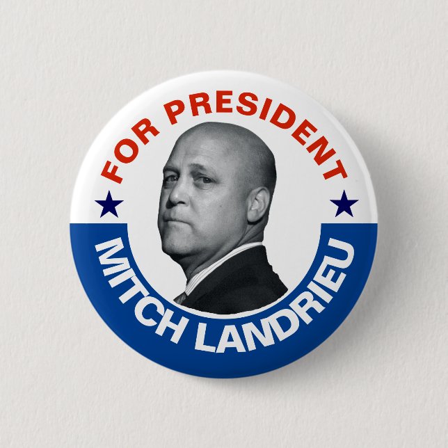 For President: Mitch Landrieu 2020 2 Inch Round Button (Front)