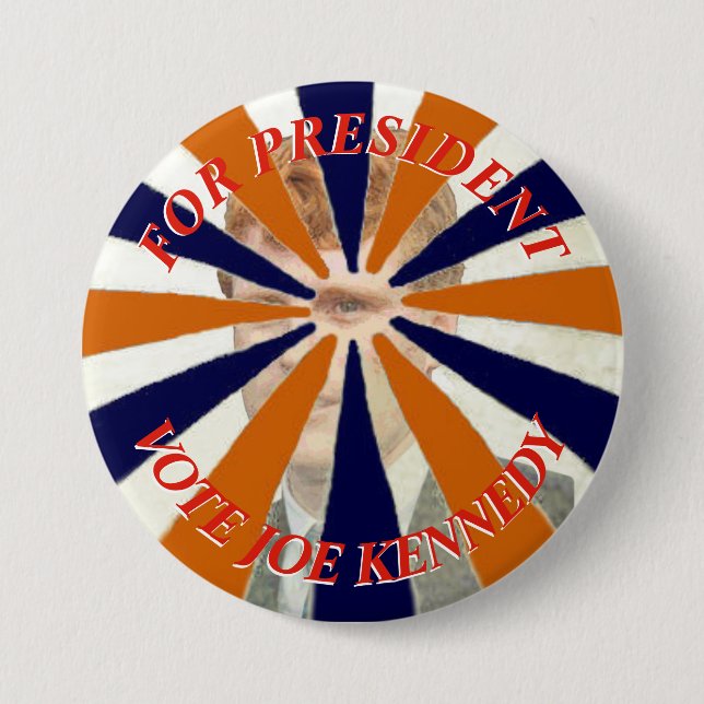 For President Vote Joe Kennedy 3 Inch Round Button (Front)