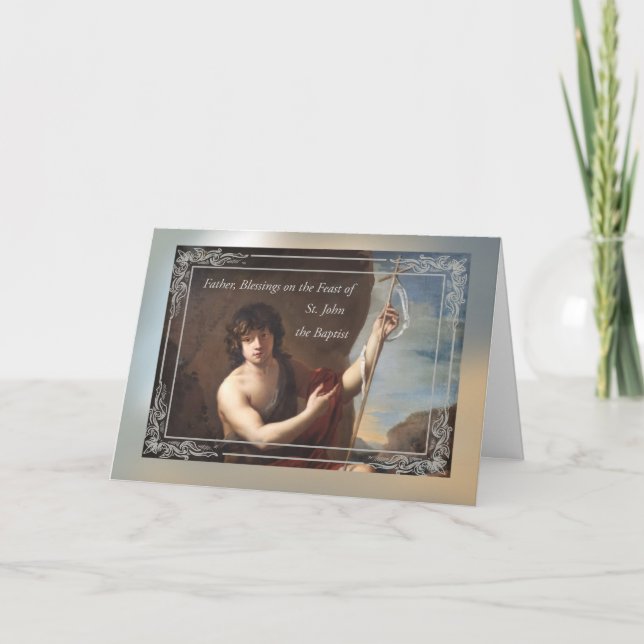 For Priest St John the Baptist Feast Day Old World Card (Front)