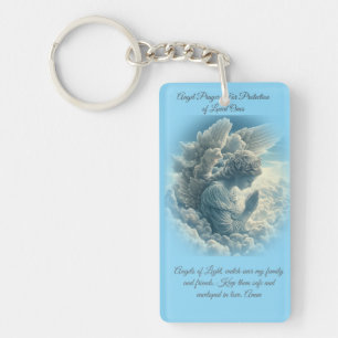 For Protection of Loved Ones Angel Prayer Card Keychain