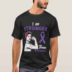 For purple Ribbon Warrior and Supporters - Epileps T-Shirt