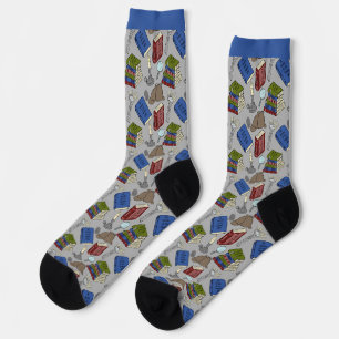 For Readers Mystery Novels Books Patterned Socks