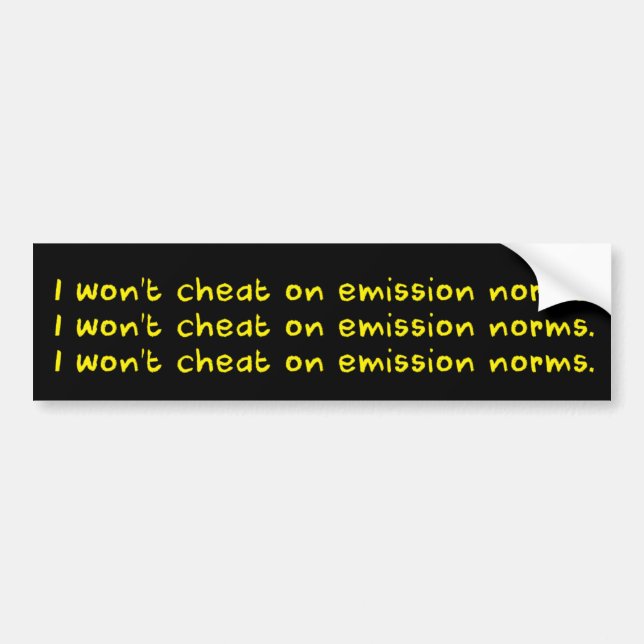 For Regulation-Cheating Diesel VWs - Yellow/Black Bumper Sticker (Front)