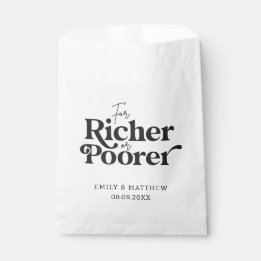 For Richer or Poorer Minimalist Wedding Favour Bag