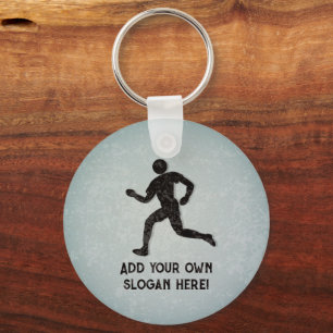 For Runners and run events - own text both sides Keychain