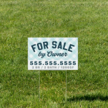 For Sale by Owner Gingham Sign