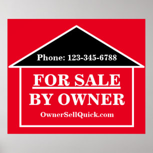 FOR SALE BY OWNER Modern Easy To Read Real Estate Poster