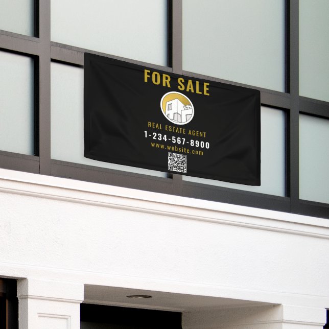 For Sale Real Estate Agent Modern Logo Door Banner (Outside Building)