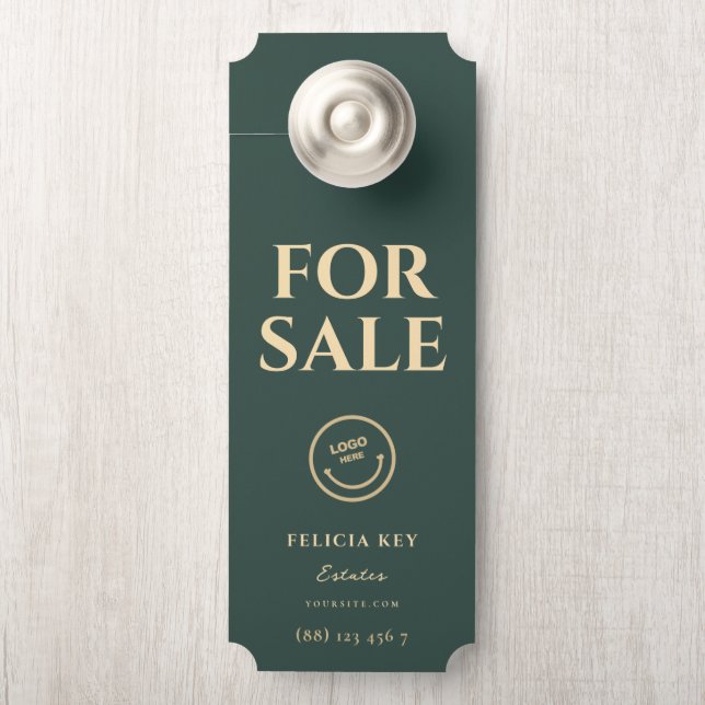 FOR SALE Real Estate Agent QR Front Door Hanger (On Knob)