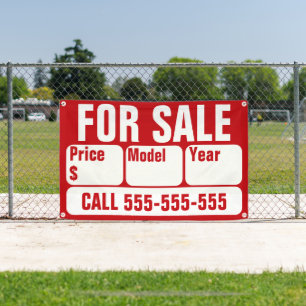 FOR SALE sign for Car, Boat, Truck, Home