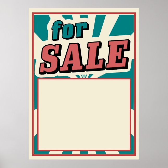 For SALE ' vintage poster sign retro style (Front)