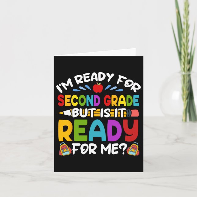 For Second 2nd Grade Back To School Teachers Stude Card (Front)