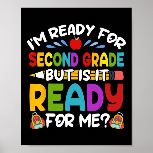 For Second 2nd Grade Back To School Teachers Stude Poster (Front)