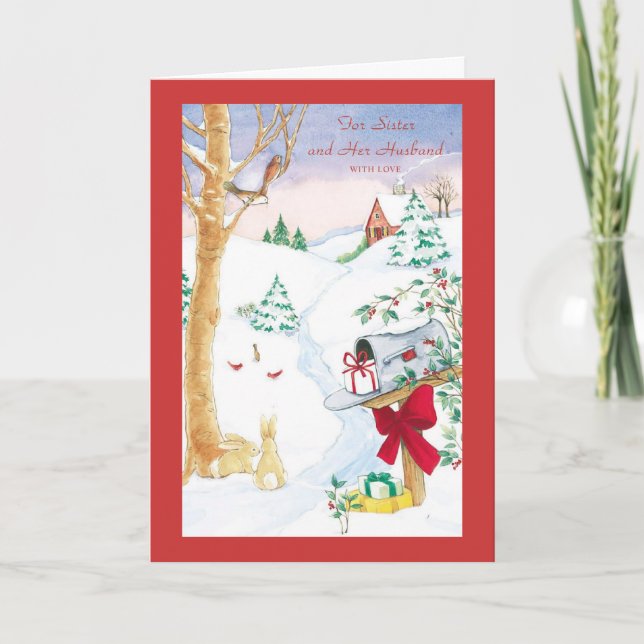 For Sister and Her Husband With Love Holiday Card (Front)