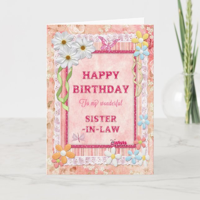 For sister-in-law, craft birthday card (Front)