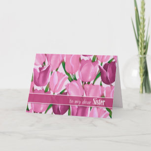 For Sister on Mother's Day Tulips Painting Card