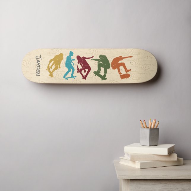 For Skateboarders Skateboarding Graphics Collage Skateboard (Wall Art (Horz))